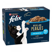 Felix Heerlijke plakjes visselectie in gelei natvoer voor katten - 3,84 kg