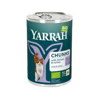 Yarrah Bio Chunks Kattenvoer - Blik - Kip & Kalkoen - 12 x 405 g