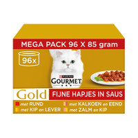 Gourmet Gold Fijne hapjes in saus natvoer voor katten - 8,16 kg