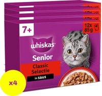 Whiskas 7+ Classic Selectie in Saus natvoer voor katten - 4,08 kg