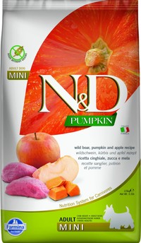 Farmina N&D Pumpkin Grain Free Boar & Apple Mini hondenbrokken voor volwassen honden - 2,5 kg