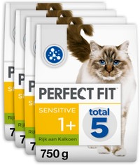 Perfect Fit Sensitive adult kalkoen kattenbrokken - 3 kg
