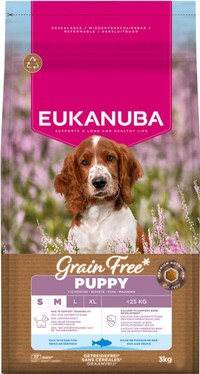 Eukanuba Grain Free Puppy Small & Medium Breed zeevis hondenbrokken - 3 kg