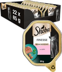 Sheba Finesse Mousse zalm natvoer voor volwassen katten - 1,87 kg