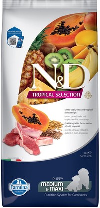Farmina N&D Tropical Selection Puppy Medium & Maxi lam hondenbrokken - 10 kg