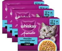 Whiskas Aromatic Selection Zalige Zeevruchten in Saus natvoer voor volwassen katten - 4,08 kg
