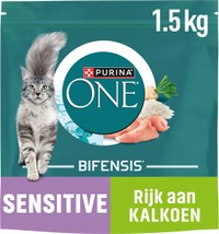 Purina One Sensitive kattenbrokken met kalkoen voor volwassen katten - 6 kg