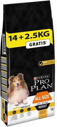 Purina Pro Plan licht/gesteriliseerd kalkoen hondenbrokken voor volwassen honden - 16,5 kg