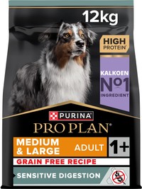 Purina Pro Plan Graanvrij gevoelige spijsvertering kalkoen hondenbrokken voor volwassen honden - 12 kg