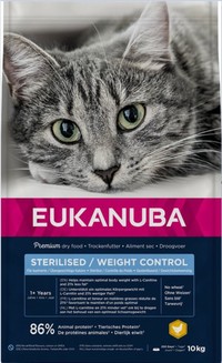 Eukanuba Life Care Gesteriliseerd/Gewichtsbeheersing Overgewicht kip & lever kattenbrokken voor volwassen katten - 10 kg