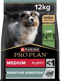 Purina Pro Plan Sensitive Digestion Medium puppy lam hondenbrokken - 12 kg