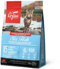 Orijen Six Fish Whole Prey Sardines & Heek kattenbrokken voor volwassen katten - 1,8 kg