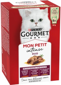 Gourmet Mon Petit Intense Duo Vlees natvoer voor volwassen katten - 2,4 kg