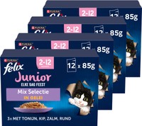 Felix Elke Dag Feest Junior Tonijn, Zalm, Rund & Kip natvoer voor katten - 4,08 kg