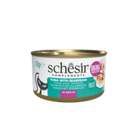 Schesir Complements Bouillon Tonijn & Zeebrasem natvoer voor volwassen katten - 70 gram
