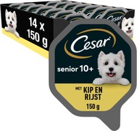 Cesar Senior 10+ Kip en Rijst in Gelei natvoer voor honden - 2,1 kg