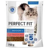 Perfect Fit Indoor 1+ rundvleesrijke kattenbrokken - 4,5 kg