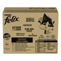 Felix Original Countryside vleesmix 2 rund, zalm, kip, tonijn natvoer voor volwassen katten - 10,2 kg