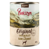 Purizon Puppy kipfilet met wild konijn natvoer voor honden - 2,4 kg