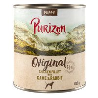 Purizon Puppy kipfilet met wildkonijn natvoer voor honden - 4,8 kg
