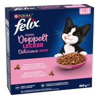Felix Elke Dag Feest Junior Dubbel lekker kip & kalkoen kattenbrokken - 800 gram