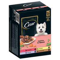 Cesar Cuisine Selektion Vlees en groenten in saus natvoer voor volwassen honden - 2,4 kg
