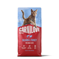 Voordeelpak: 2 stuks van 6 kg Carnilove Active Cat met zalm en kalkoen droog kattenvoer