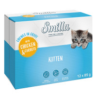 Smilla Kitten kip- en wortelhapjes in saus natvoer voor katten - 2,04 kg