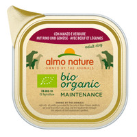 6x100 g Almo Nature BioOrganic Maintenance rund & groente hondenvoer