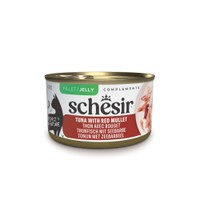 Schesir Complements in gelei tonijn met rode mul natvoer voor volwassen katten - 840 gram