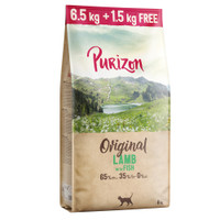 8 kg Purizon graanvrij droog kattenvoer voor volwassen, lam met vis - 6,5 kg + 1,5 kg gratis!