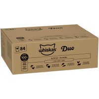 84x85g Whiskas 1+ adult zakjes Surf and Turf duo in gelei natvoer voor katten