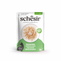 Voordeelpakket: 24x70g Schesir Complementen in gelei kip met zeebaars natvoer voor katten