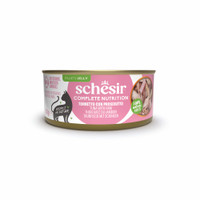 Voordeelpakket: 24 stuks van 140 gram Schesir Complete Nutrition natvoer voor katten in gelei, tonijn met ham