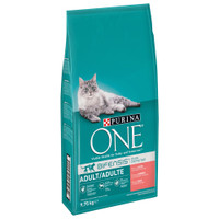 2x9,75kg volwassen zalm & volkoren granen Purina ONE kattenvoer