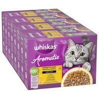 Whiskas Aromatic Selection gevogelte in saus natvoer voor volwassen katten - 4,08 kg