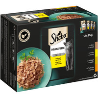 Sheba Délices du Jour Delicatesse in gelei, gevogeltevariatie, natvoer voor volwassen katten - 4,08 kg