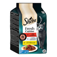 Sheba Délices du Jour Verse Keuken Smaak van Parijs rundvlees, witvis en kippenlever natvoer voor katten - 300 gram