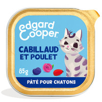 Edgar & Cooper Kitten Graanvrije Paté kabeljauw en kip natvoer voor katten - 510 gram
