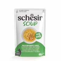 Schesir Soup kip met wortels en pompoen natvoer voor katten - 480 gram