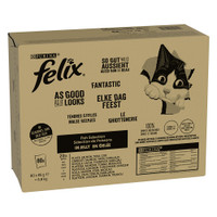 Felix Original visselectie tonijn, zalm, kabeljauw en koolvis natvoer voor katten - 6,8 kg