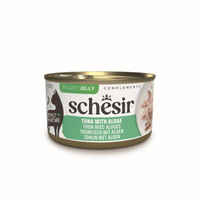 Schesir Complements natvoer voor volwassen katten in gelei met tonijn en zeewier - 1,68 kg