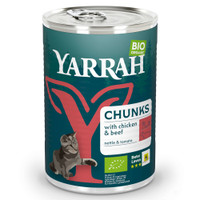 Yarrah Biologisch stukjes kip & rund met brandnetel & tomaat natvoer voor katten - 405 gram