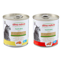 Almo Nature HFC Natural kip & zalm en kip & garnalen natvoer voor volwassen katten - 6,72 kg