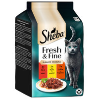Sheba Sauce Collections Fresh rundvlees, kip & lam natvoer voor volwassen katten - 300 gram
