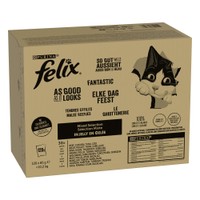 Felix Elke Dag Feest visselectie tonijn/zalm/kabeljauw/koolvis natvoer voor katten - 10,2 kg
