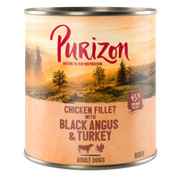 Purizon Black Angus natvoer voor volwassen honden met kipfilet en kalkoen - 4,8 kg