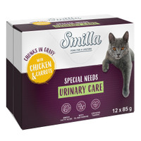 Smilla Veterinary Diet Urinary hapjes in saus met kip en wortel natvoer voor volwassen katten - 1,02 kg