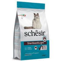 Schesir Sterilized & Light kattenbrokken met vis voor volwassen katten - 3 kg
