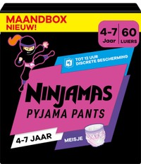 Pampers Ninjamas nachtluiers meisjes 4-7 jaar - 60 stuks